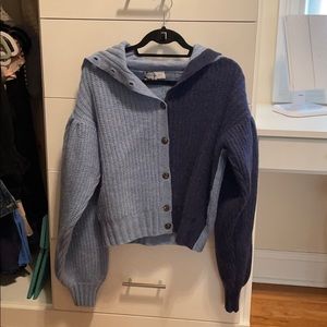 Something navy two-tone sweater